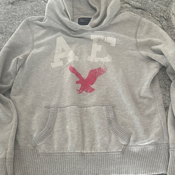 Y2K American Eagle Outfitters Light Gray Fleece - Picture 2 of 8